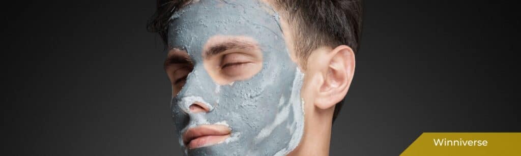 anti-aging skin care banner in post face mask