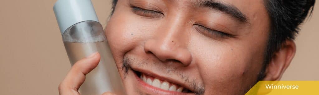 anti-aging skin care banner in post toner bottle