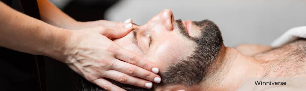 anti-aging skin care banner face massage
